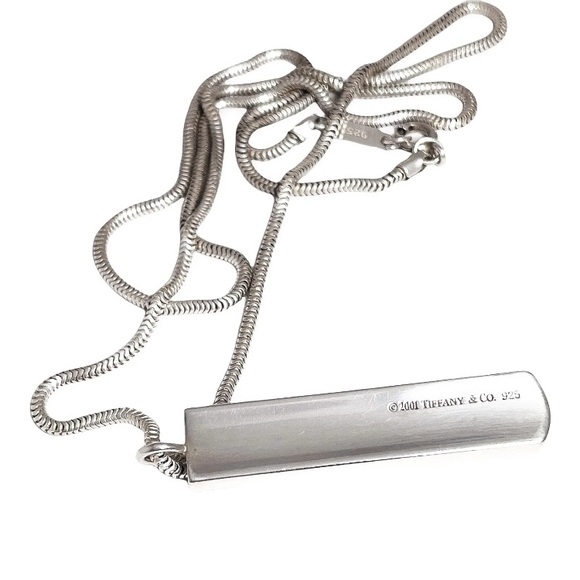 Authentic Rare Vintage Tiffany & Co. 925 Sterling Silver 1837 Bar Pendant - Picture 7 of 13